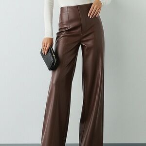 Commense Chocolate Wide-Leg Pants